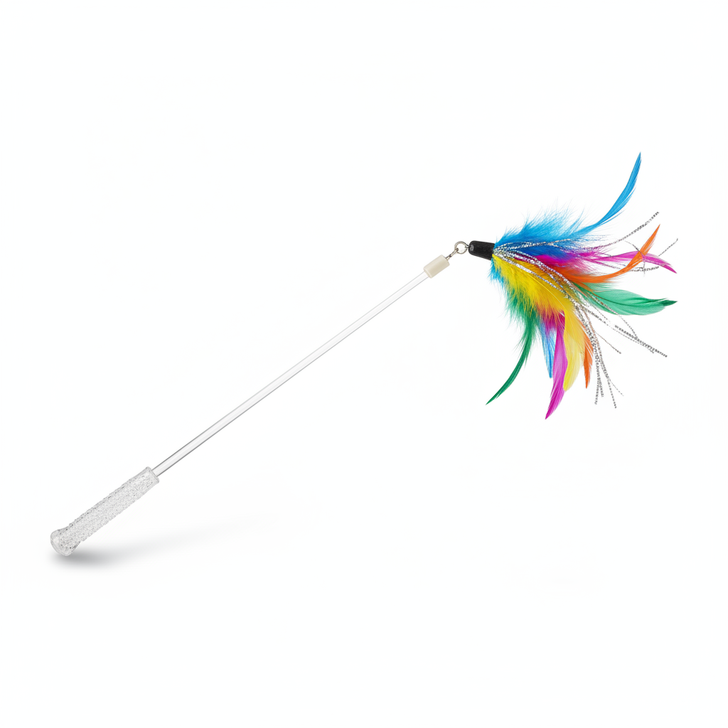 Interactive Cat Feather Wand Toy